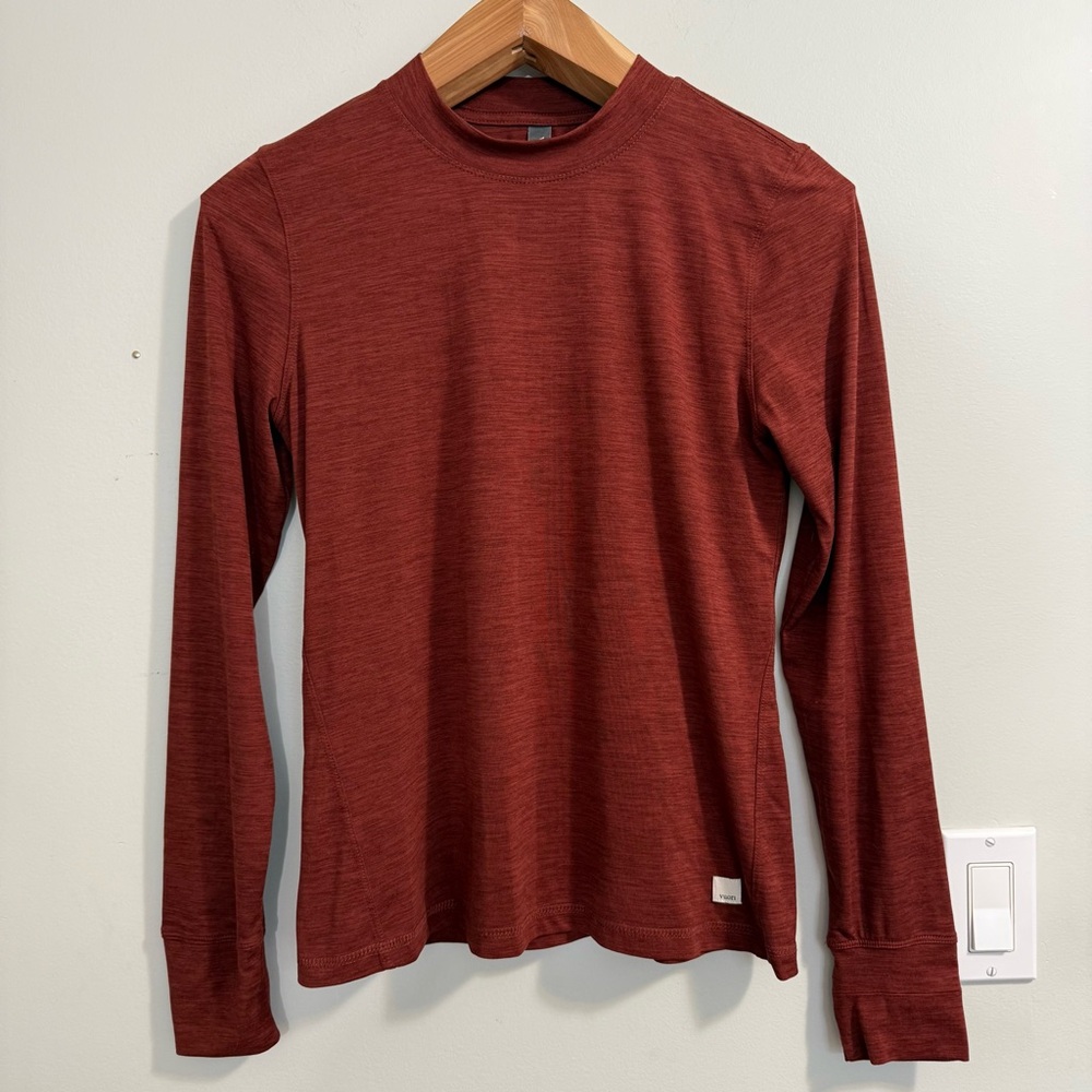 Vuori Women's Long Sleeve Lux Tee Brick Heather Medium - Picture 5 of 11